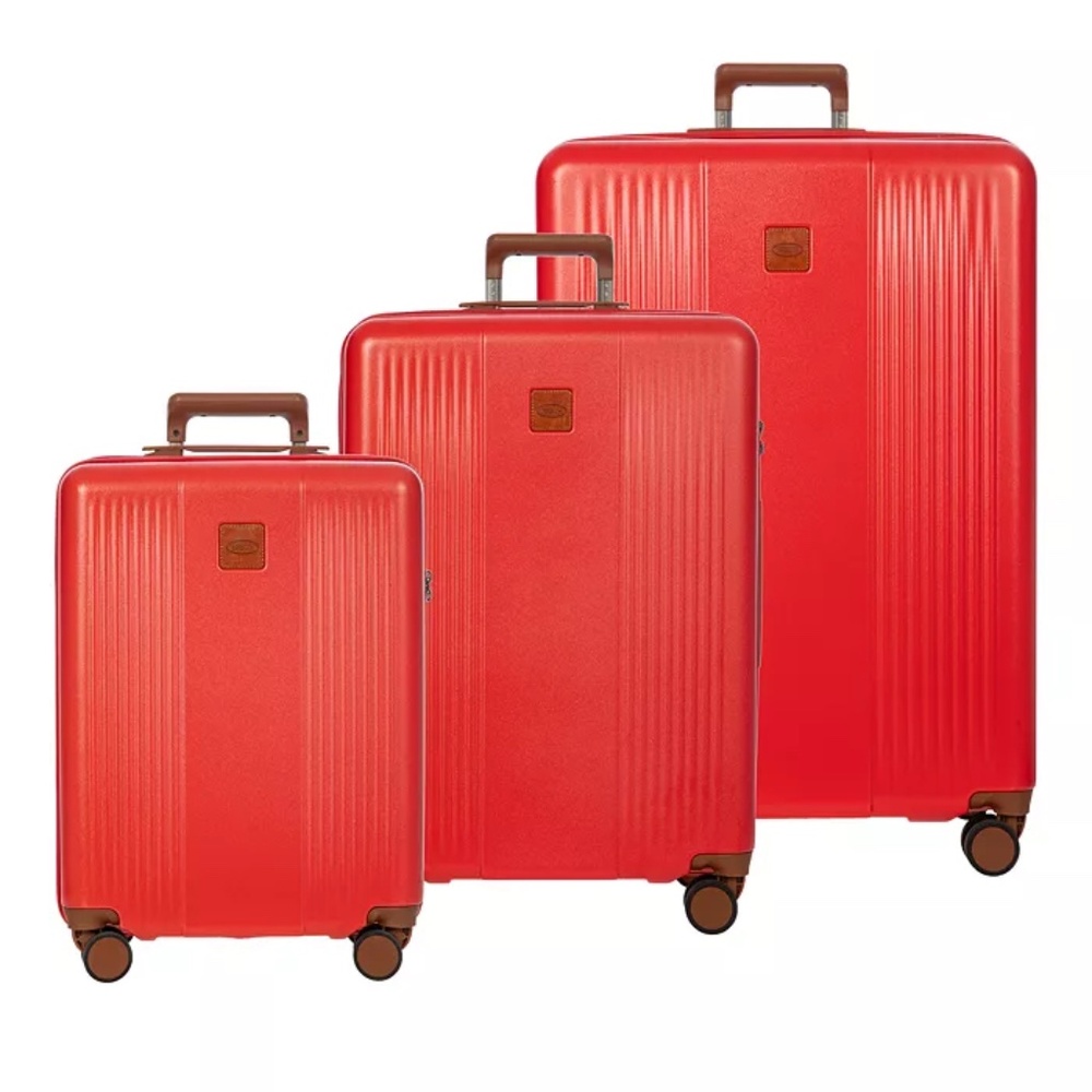 New With Tags Bric's Ferrara 3 Piece Spinner Suitcase Set - Beautiful Bright Red - Picture 14 of 14